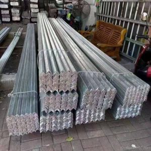 `Freshly galvanized steel beams with a bright, spangled surface finish`